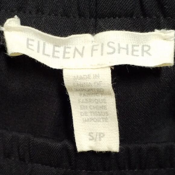Eileen Fisher Womens Size Small Elastic Waist Dress Pants Ankle Slit Black - Picture 6 of 7